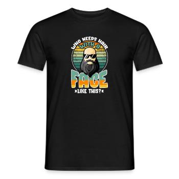 Lustiges Glatze Design für Vater und Opa - Männer T-Shirt - Schwarz - Vorne - AI Model Male 178 light (178cm)