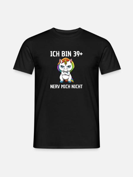 40 Geburtstag Frau Einhorn 40 Jährige Geschenkidee - Männer T-Shirt - Schwarz