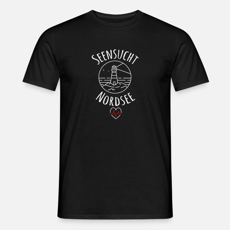 Seensucht Nordsee - Männer T-Shirt - Schwarz