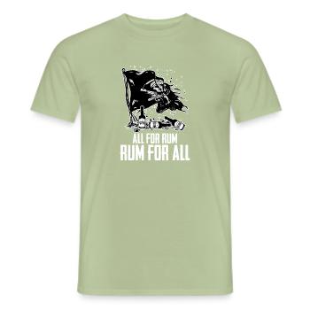 Rum pirate flag - Men's T-Shirt - sage - Front - AI Model Male 178 light (178cm)