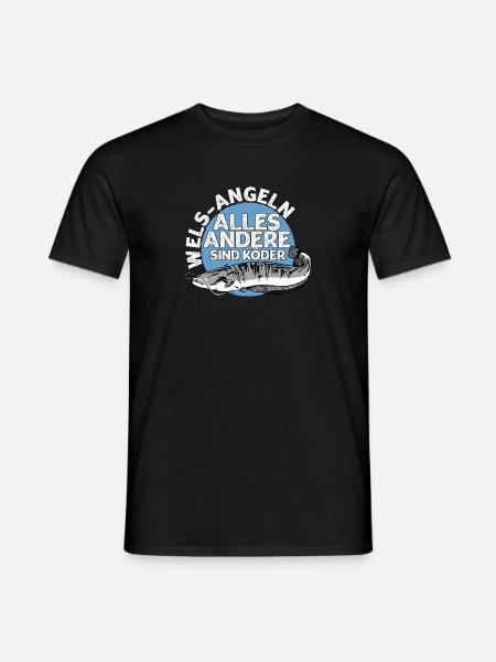 Wels Angeln - Männer T-Shirt - Schwarz