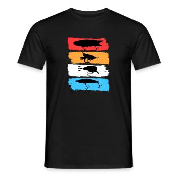 Angler Köder Retro - Männer T-Shirt - Schwarz - Vorne - AI Model Male 178 light (178cm)