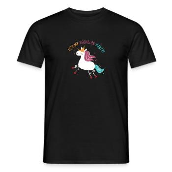 My Bachelor Party Funny Unicorn - Men's T-Shirt - black - Front - AI Model Male 178 light (178cm)