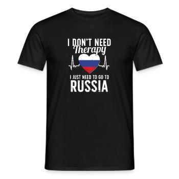 Russia flag I Russian Souvenirs - Männer T-Shirt - Schwarz - Vorne - AI Model Male 178 light (178cm)