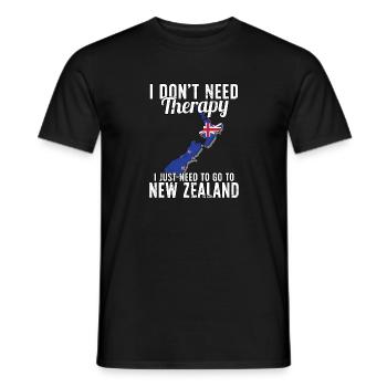 New Zealand flag I New Zealand Souvenirs - T-shirt homme - noir - Devant - AI Model Male 178 light (178cm)