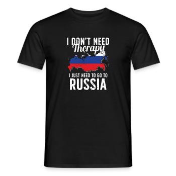 Russia flag I Russian Souvenirs - Männer T-Shirt - Schwarz - Vorne - AI Model Male 178 light (178cm)
