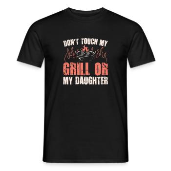 Dont Touch My Grill Or My Daughter Funny BBQ - T-shirt homme - noir - Devant - AI Model Male 178 light (178cm)