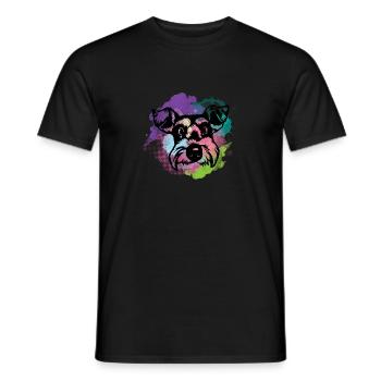 Dog Lover I Splash Art Miniature Schnauzer - Männer T-Shirt - Schwarz - Vorne - AI Model Male 178 light (178cm)