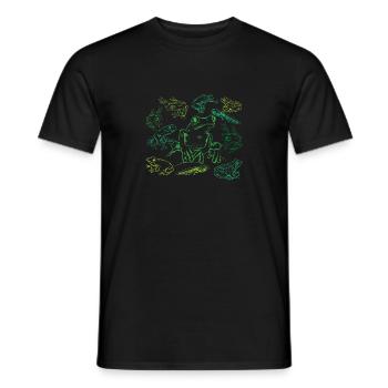 Tadpole Frog Toad Collage Frog Lovers - Men's T-Shirt - black - Front - AI Model Male 178 light (178cm)