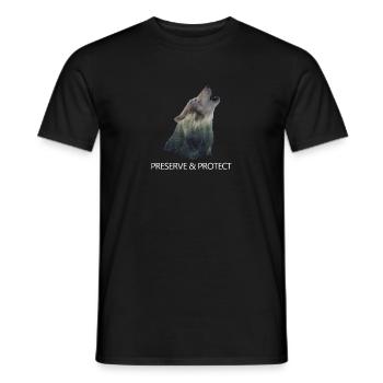 Réserve & Protect Wolf Changement climatique - T-shirt homme - noir - Devant - AI Model Male 178 light (178cm)