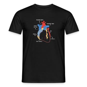Anatomical Heart Medical Art - Men's T-Shirt - black - Front - AI Model Male 178 light (178cm)