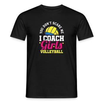 Girls Volleyball Coach Funny - Men's T-Shirt - black - Front - AI Model Male 178 light (178cm)