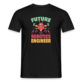 Future Robotics Engineer Robot - Men's T-Shirt - black - Front - AI Model Male 178 light (178cm)