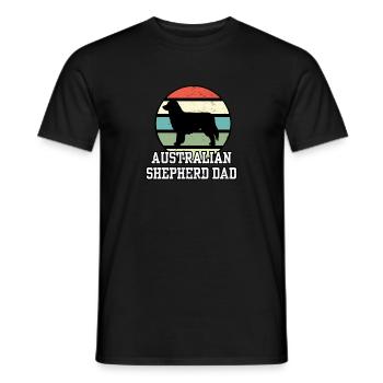 Australian Shepherd Dad I Retro Australian - Männer T-Shirt - Schwarz - Vorne - AI Model Male 178 light (178cm)