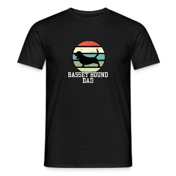 Basset Hound Dad I Retro Basset Dad - Männer T-Shirt - Schwarz - Vorne - AI Model Male 178 light (178cm)
