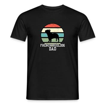 French Bulldog Dad I Retro Frenchie Dad - T-shirt homme - noir - Devant - AI Model Male 178 light (178cm)