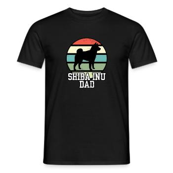 Shiba Inu Dad I Rétro Shiba Papa - T-shirt homme - noir - Devant - AI Model Male 178 light (178cm)