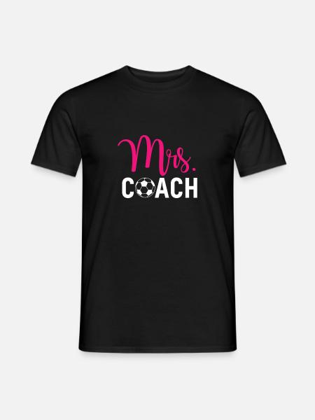 Frau Trainer Frauenfußball Futbol - Männer T-Shirt - Schwarz