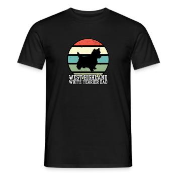 West Highland White Terrier Dad I Retro Westi Dad - T-shirt homme - noir - Devant - AI Model Male 178 light (178cm)