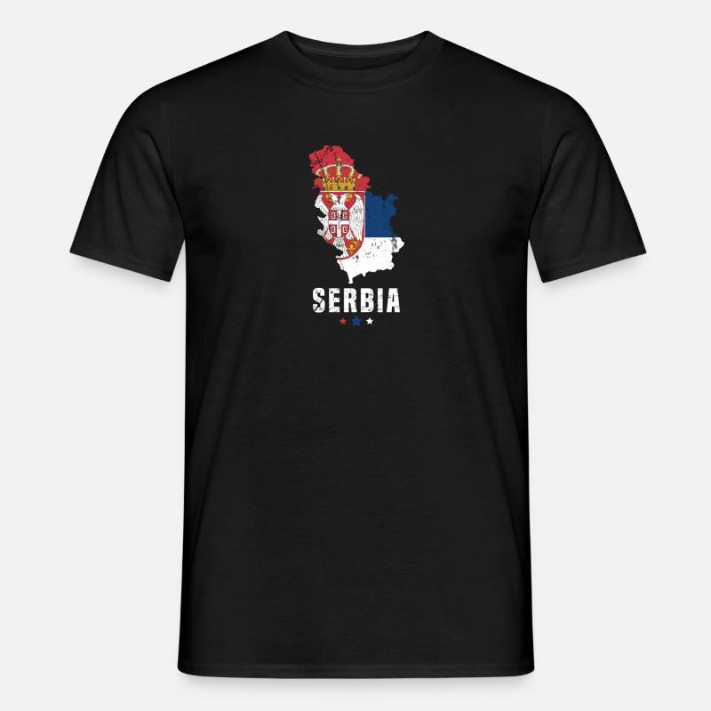 Serbien Flagge Serbisch - Männer T-Shirt - Schwarz