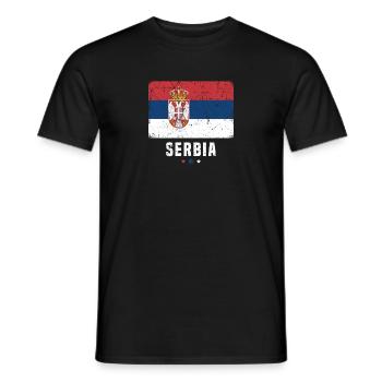 Serbie Drapeau serbe - T-shirt homme - noir - Devant - AI Model Male 178 light (178cm)