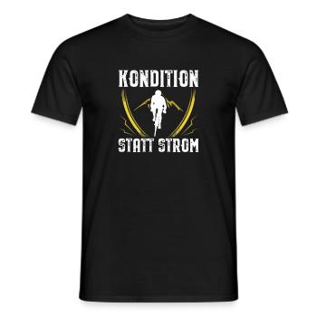 Kondition Statt Strom Fahrrad Anti Akku E-Bike - Männer T-Shirt - Schwarz - Vorne - AI Model Male 178 light (178cm)