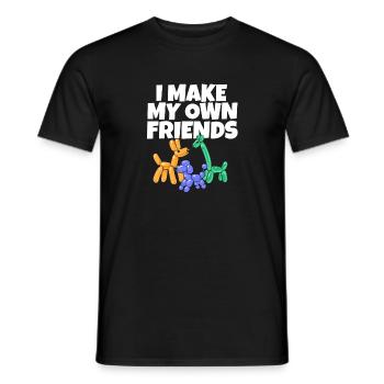 I Make My Own Friends Funny Balloon Animals - Männer T-Shirt - Schwarz - Vorne - AI Model Male 178 light (178cm)