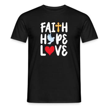 Vêtements religieux chrétiens de foi mignonne - T-shirt homme - noir - Devant - AI Model Male 178 light (178cm)
