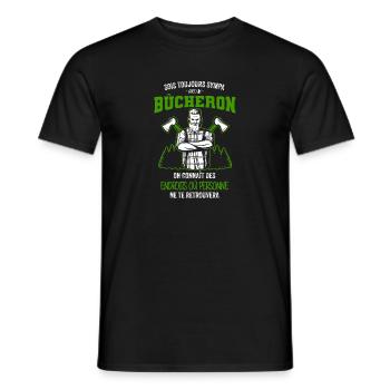 Sois toujours sympa avec un Bûcheron on connaît de - T-shirt homme - noir - Devant - AI Model Male 178 light (178cm)