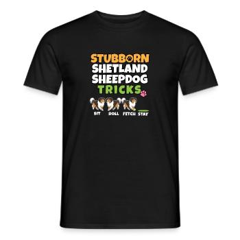 Stubborn Shetland Sheepdog Tricks I Dog Lover - T-shirt homme - noir - Devant - AI Model Male 178 light (178cm)
