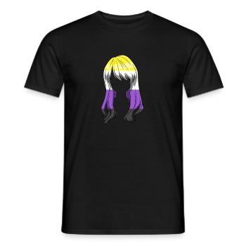 Nichtbinärer Stolz und Genderqueer Anime Kawaii - Männer T-Shirt - Schwarz - Vorne - AI Model Male 178 light (178cm)