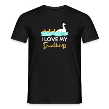 I love my baby ducks ducks Mama Laufente - Men's T-Shirt - black - Front - AI Model Male 178 light (178cm)