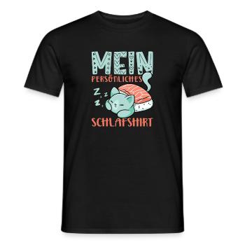 Katze Pyjama - Männer T-Shirt - Schwarz - Vorne - AI Model Male 178 light (178cm)