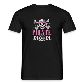 Pirate Mom Caribbean Freebooter Skull Mother - T-shirt homme - noir - Devant - AI Model Male 178 light (178cm)