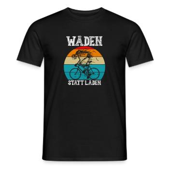 Waden Statt Laden | Anti E-Bike Fahrradfahrer - Männer T-Shirt - Schwarz - Vorne - AI Model Male 178 light (178cm)