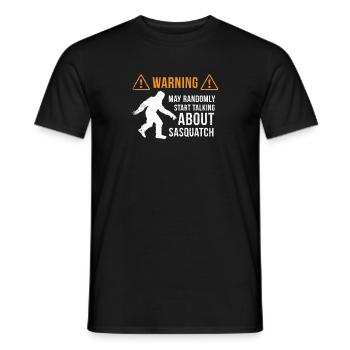 Sasquatch Warning Shirt Bigfoot Gift Sasquatching - Men's T-Shirt - black - Front - AI Model Male 178 light (178cm)