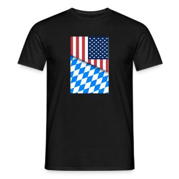 USA Bavaria Bavarian Flag Dual Citizen American - Men's T-Shirt - black - Front - AI Model Male 178 light (178cm)