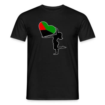Silhouette femme cœur couleur drapeau Martinique - T-shirt homme - noir - Devant - AI Model Male 178 light (178cm)