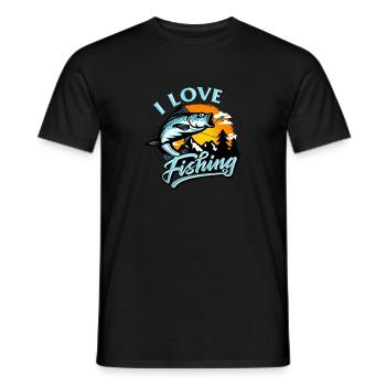 Fishing Like fishing fish - Men's T-Shirt - black - Front - AI Model Male 178 light (178cm)