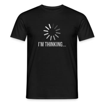 Computer Ich denke Buffer Pun Apparel - Männer T-Shirt - Schwarz - Vorne - AI Model Male 178 light (178cm)