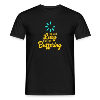 Computer Buffering Geek Pun Bekleidung - Männer T-Shirt - Schwarz - Vorne - AI Model Male 178 light (178cm)