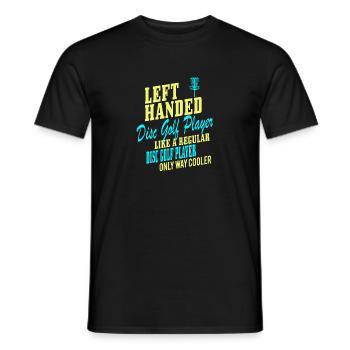 Discgolf Lustig Retro Linkshänder - Männer T-Shirt - Schwarz - Vorne - AI Model Male 178 light (178cm)