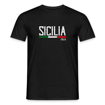 Italie Italia Sicilia Drapeau Sicile Palerme - T-shirt homme - noir - Devant - AI Model Male 178 light (178cm)