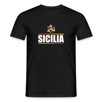 Italie Italia Sicilia Drapeau Sicile Palerme - T-shirt homme - noir - Devant - AI Model Male 178 light (178cm)