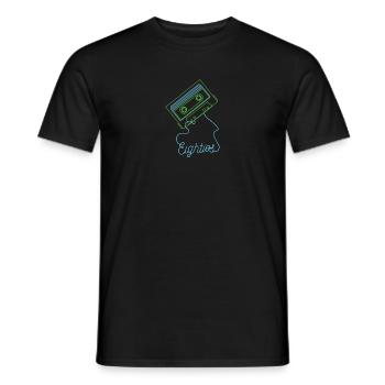 Vintage Casette Tape Eighties 80's 90's - Men's T-Shirt - black - Front - AI Model Male 178 light (178cm)
