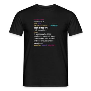 Tech support html coding gift coder - T-shirt homme - noir - Devant - AI Model Male 178 light (178cm)