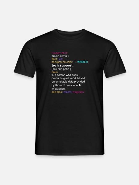 Tech support html coding gift coder - T-shirt homme - noir