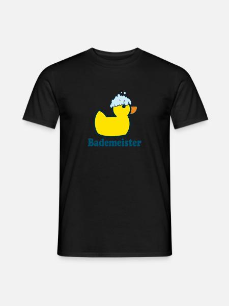 Bademeister Gummiente - Männer T-Shirt - Schwarz