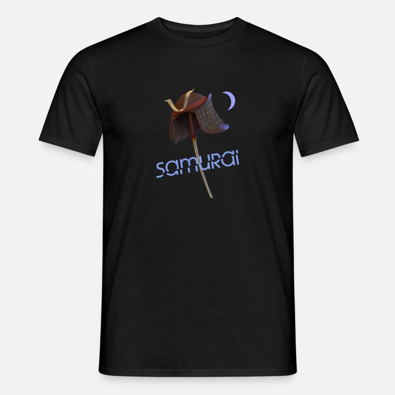Samurai Helm und Katana - Männer T-Shirt - Schwarz