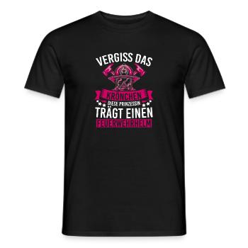Feuerwehr Prinzessin Feuerwehrfrau Freiwillige - Männer T-Shirt - Schwarz - Vorne - AI Model Male 178 light (178cm)